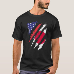 Camiseta Japão: Bandeira Crescente Americana Patriot Herita