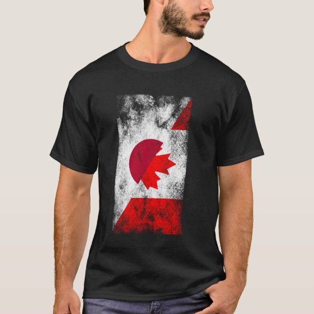 Camiseta Japão Canadá Sinalizadores - Japonês canadense (Frente)