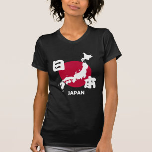 Camiseta Japão com mapa e bandeira