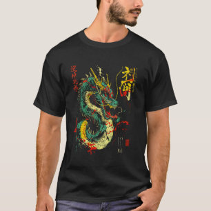 Camiseta japão de dragão japonês Aestético Dragon art chinê