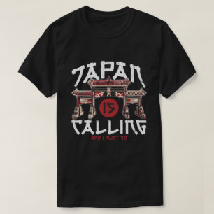 Camiseta Japão está chamando e eu preciso ir, férias engraç