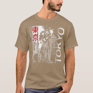 Camiseta Japão - Estética Tokyo Silhouette Retro Japonês Co