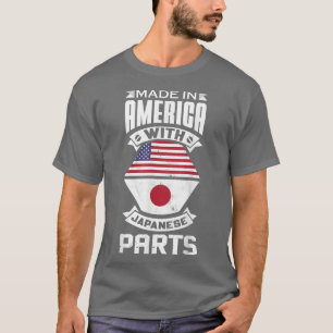 Camiseta Japão feito na América com partes japonesas, corea