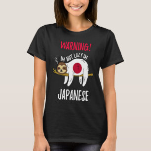 Camiseta Japão Flag Sloth Im Not Lazy Im Japonês