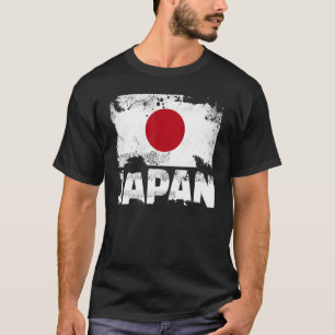 Camiseta Japão Flag Vintage desapontou Grunge Trav japonês