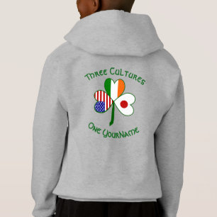 Camiseta Japão Irlanda EUA Bandeira do Trevo Personalizada