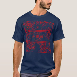 Camiseta Japão Kanji Gothic Retro Grunge Blossoms
