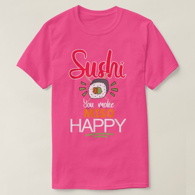 Camiseta Japão Kawaii Fish Comida Love Maki Asia Sushi T-Sh (Frente do Design)