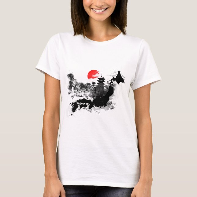 Camiseta japão - kyoto abstratos (Frente)