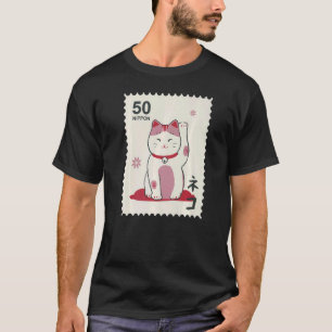 Camiseta Japão maneki neko Cat tradicional japonesa Gráfico