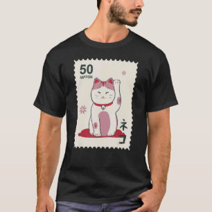 Camiseta Japão maneki neko Cat tradicional japonesa Gráfico