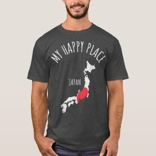 Camiseta Japão Meu Feliz Lugar Férias de Viagem Japonês Ban