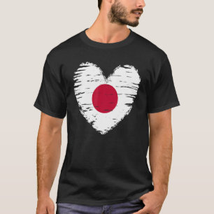 Camiseta Japão Outfit Japan Heart Flag Eu amo Japão