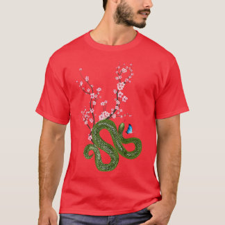 Camiseta Japão Sakura Cherry Blossom Cobra Japonês