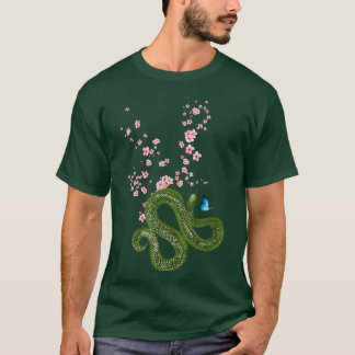 Camiseta Japão Sakura Cherry Blossom Cobra Japonês