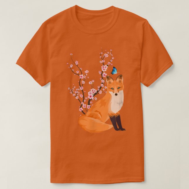 Camiseta Japão Sakura Cherry Blossom Fo Kitsune Japonês (Frente do Design)
