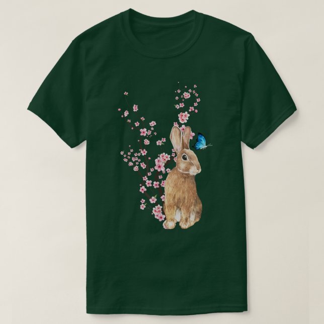 Camiseta Japão Sakura Cherry Blossom Rabbit Japonês (Frente do Design)