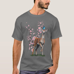 Camiseta Japão Sakura Cherry Blossom Sika Deer Japonês