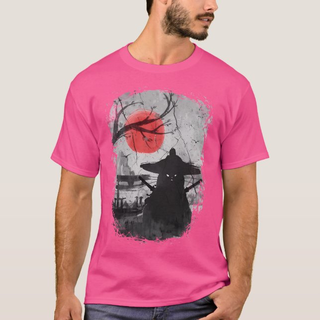 Camiseta Japão Samurai Cat (Frente)