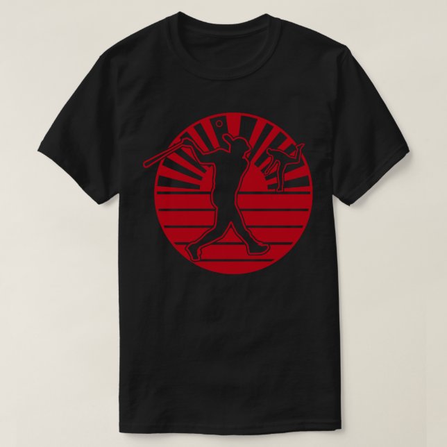 Camiseta Japão Sinalizador Japonês Ascensão Baseball Sun Ho (Frente do Design)