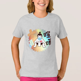 Camiseta Japão Sumo Tóquio - FIGHTO!! Fique Seguro! cinza T
