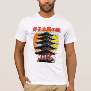Camiseta Japão, terra do sol nascente logotipo do templo