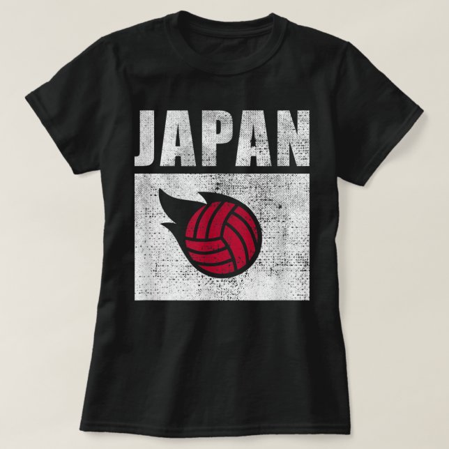 Camiseta Japão Voleibol Japonês Bandeira Retroativa Artagem (Frente do Design)