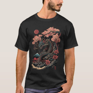 Camiseta Japonês - Aestic Dragon Japonês Art Japan Tatto