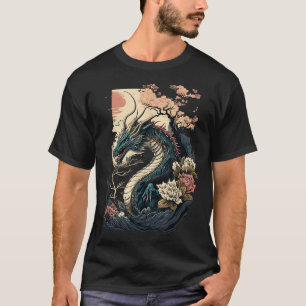 Camiseta Japonês - Aestic Dragon Japonês Art Japan Tatto