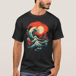 Camiseta Japonês Art Ocean Wave Tsunami Kanagawa Japão Gif