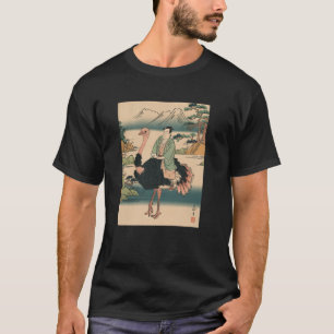 Camiseta Japonês Art Ostrich Kyosai Vintage Japão Trabalho 