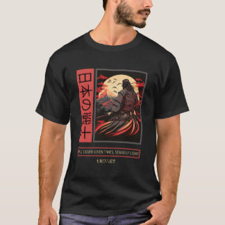Camiseta Japonês Art Samurai Vintage Fighter Anime Bushido