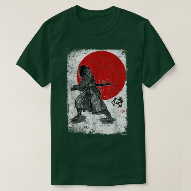 Camiseta Japonês Art Samurai Vintage Fighter Anime D (Frente do Design)
