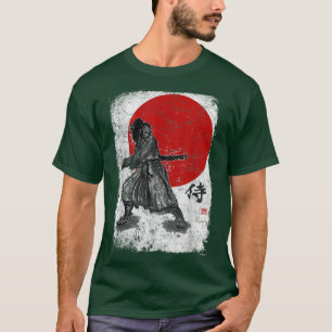 Camiseta Japonês Art Samurai Vintage Fighter Anime D