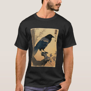 Camiseta Japonês Art Woodblock Art Impressão Crow Kyo