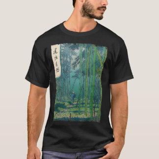 Camiseta Japonês Bamboo grove Woodblock Art Natureza espiri