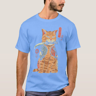 Camiseta Japonês Catana Samurai Cat Katana Graphi Japonês