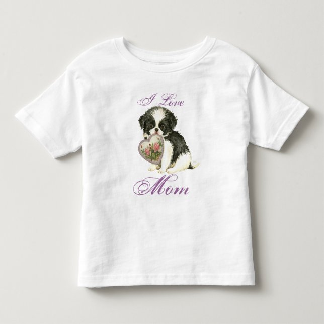 Camiseta Japonês Chin Heart Mãe (Frente)