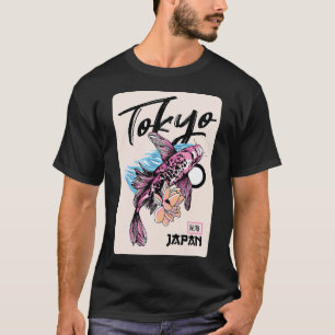 Camiseta japonês com peixes koi