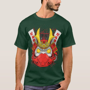 Camiseta Japonês Daruma Lucky Charm Samurai