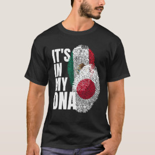 Camiseta Japonês e Mexicano Misturar DNA Heritage Flag T Sh