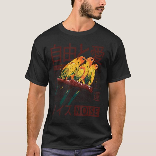 Camiseta Japonês estético Vaporwave - Parakeet Bir (Frente)