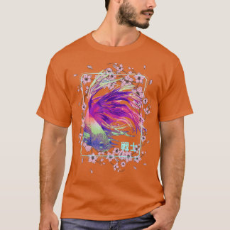 Camiseta Japonês Fish Chersom Sakura Árvore Japonês