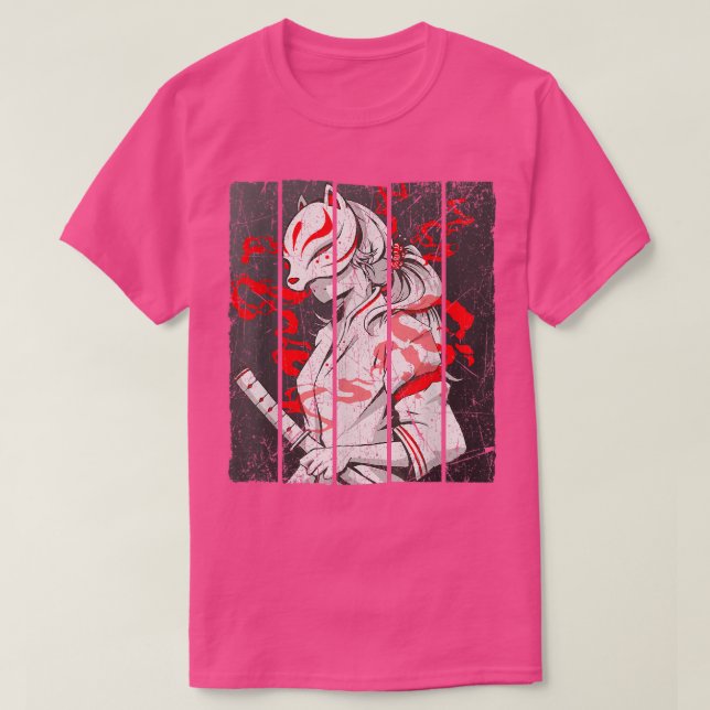 Camiseta Japonês Fo Mask Aestic Kitsune Inari Anime Oni (Frente do Design)