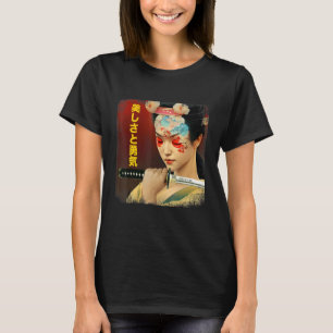Camiseta Japonês Geisha Girl Wakizashi Sword Japão Bushido
