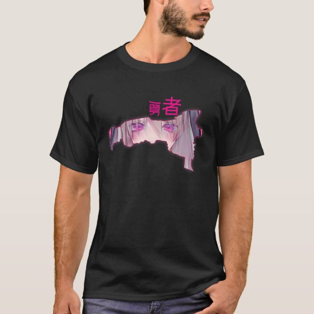 Camiseta Japonês Girly Nerd Manga Anime Waifu Girl Cosp (Frente)