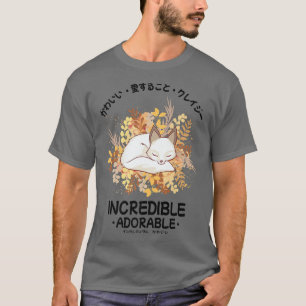 Camiseta Japonês Kawaii Cute Dormindo Para Um Adorável Incr