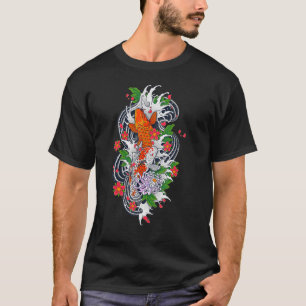 Camiseta Japonês Koi Fish Cherry Blossom 82