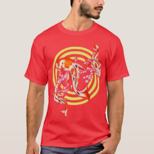Camiseta Japonês Koi Fish Chersom Blossom Sakura Nishikigoi