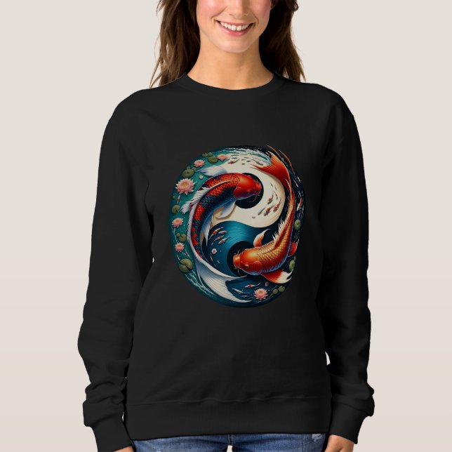 Camiseta Japonês Koi Fish Yin Yang (Frente)